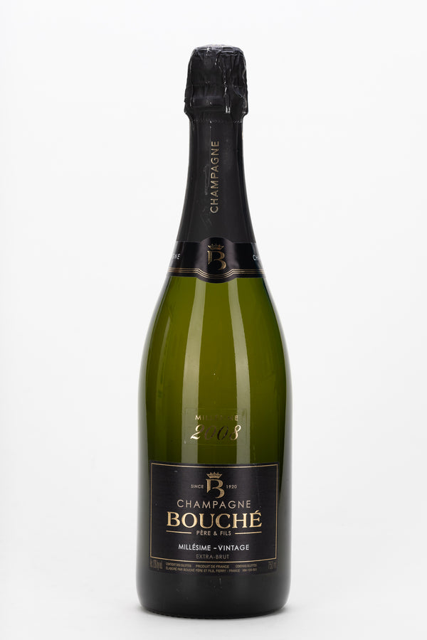 2008 Champagne Bouché Pére et Fils Millesime Brut Französischer Champagner Flasche Frontansicht