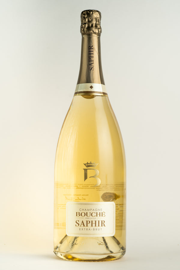 Champagne Bouché Pére et Fils Cuvée Saphir Brut Magnum Flasche Frontansicht Französischer Champagner