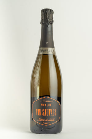 Château Monluc Vin Sauvage Blanc de Blancs Brut Gascogne Schaumwein Flasche Frontansicht